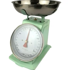 Analoge retro keukenweegschaal licht groen