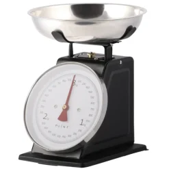 Analoge retro keukenweegschaal zwart