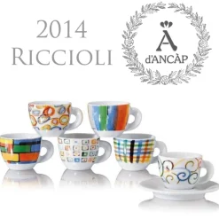ANCAP Cappuccinokopjes Riccioli & Co. set van 6