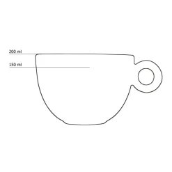 Cappuccinokopje - 200ml - Mosterdman - 6 kopjes Mat zwart Gloomy