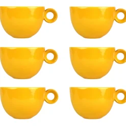 Cappuccinokopjes - 200ml - Mosterdman - 6 mosterd gele kopjes