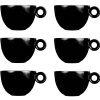 Cappuccinokopjes - 200ml - Mosterdman - 6 zwarte kopjes