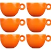 Cappuccinokopjes - 200ml - Mosterdman - 6 oranje kopjes