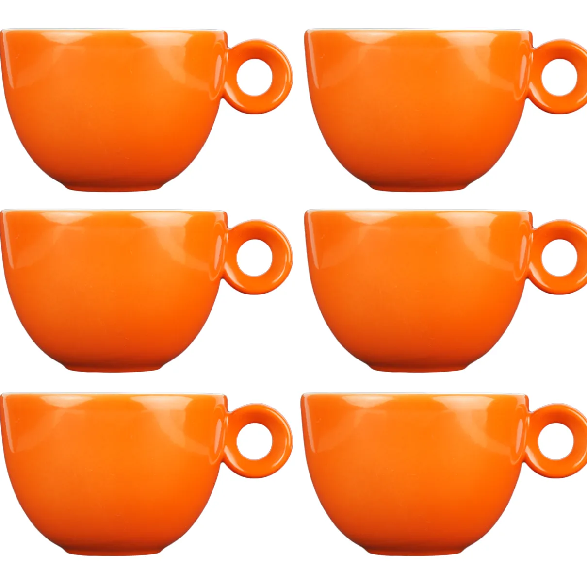 Cappuccinokopjes - 200ml - Mosterdman - 6 oranje kopjes