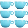 Cappuccinokopjes - 200ml - Mosterdman - 6 blauwe kopjes