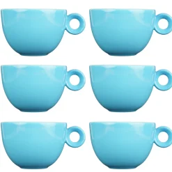 Cappuccinokopjes - 200ml - Mosterdman - 6 blauwe kopjes