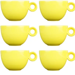 Cappuccinokopjes - 200ml - Mosterdman - 6 gele kopjes