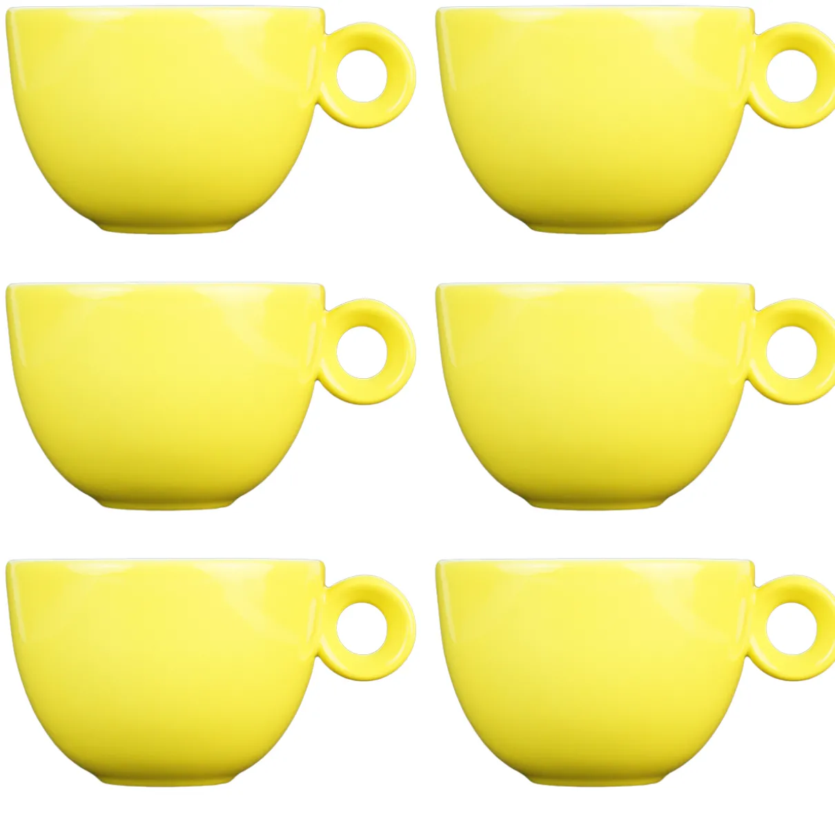 Cappuccinokopjes - 200ml - Mosterdman - 6 gele kopjes