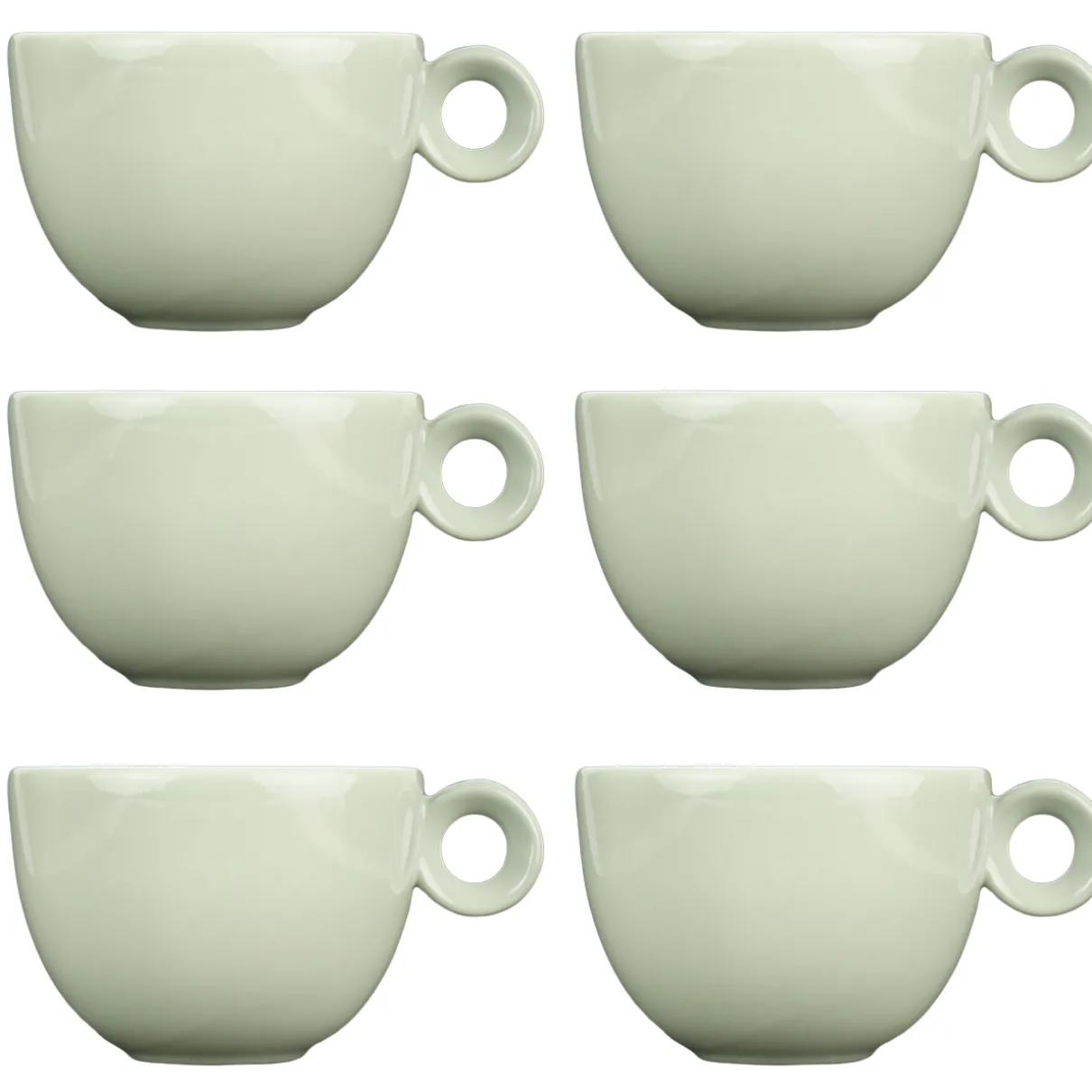 Cappuccinokopjes - 200ml - Mosterdman - 6 grijze kopjes