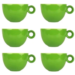 Cappuccinokopjes - 200ml - Mosterdman - 6 groene kopjes