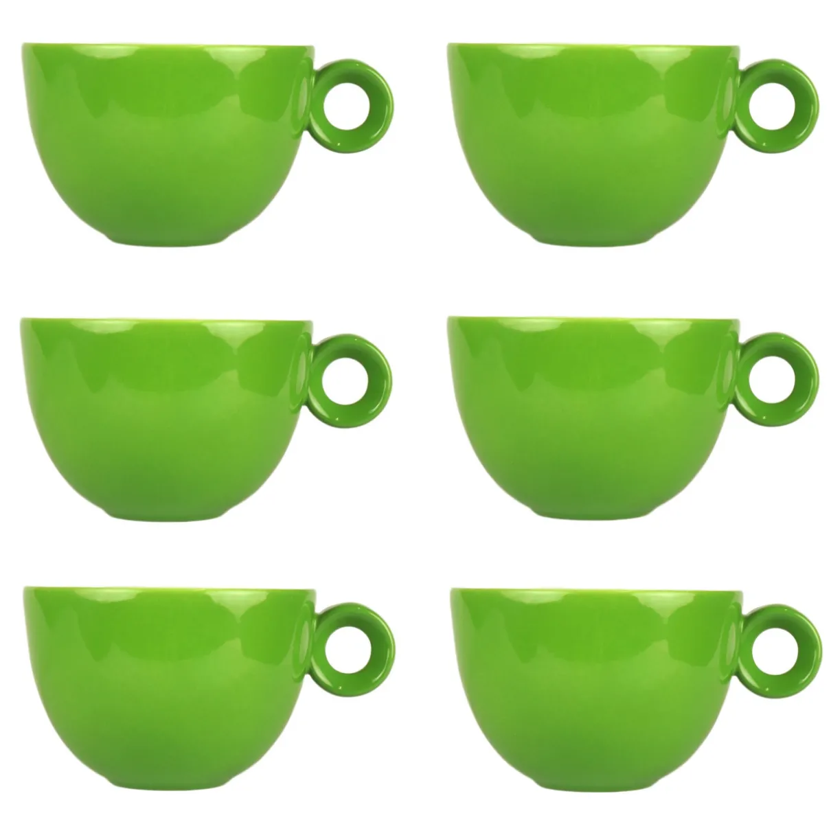 Cappuccinokopjes - 200ml - Mosterdman - 6 groene kopjes