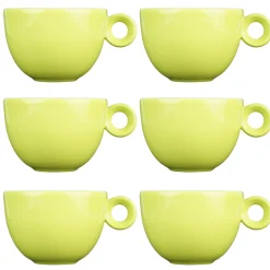 Cappuccinokopjes - 200ml - Mosterdman - 6 licht groene kopjes