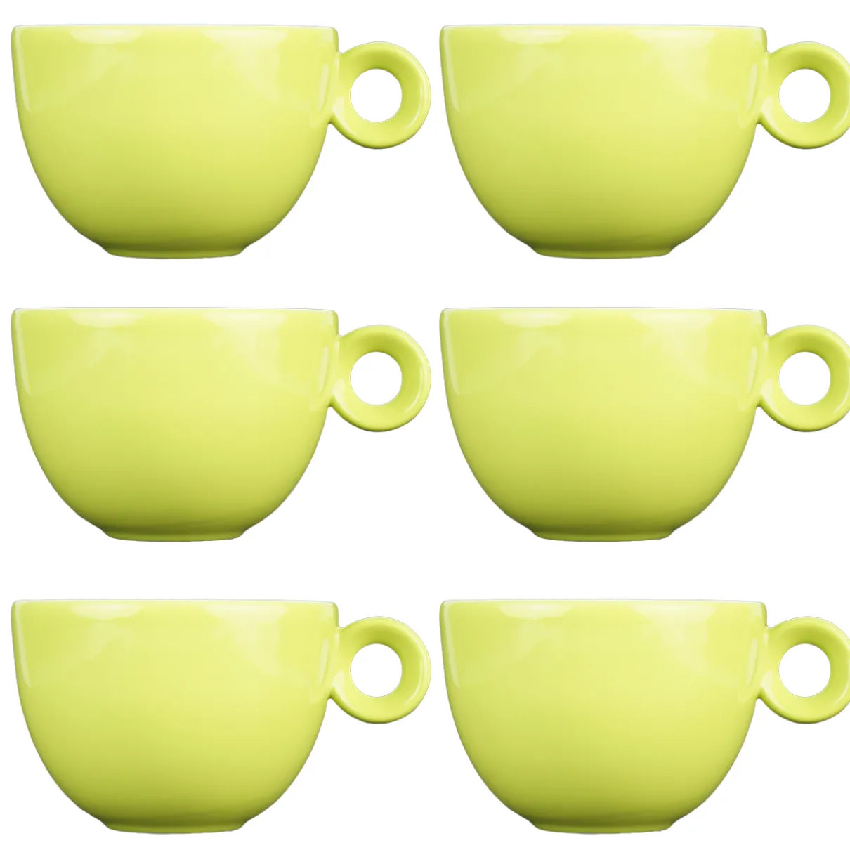 Cappuccinokopjes - 200ml - Mosterdman - 6 licht groene kopjes