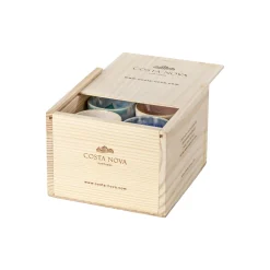 Costa Nova Grespresso - 8 multicolor lungo kopjes 210ml in houten giftbox