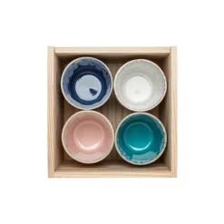Costa Nova Grespresso - 8 multicolor lungo kopjes 210ml in houten giftbox