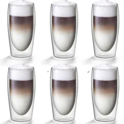 Dubbelwandige Caffe latte glazen 0,35L - Set van 6 - Flame