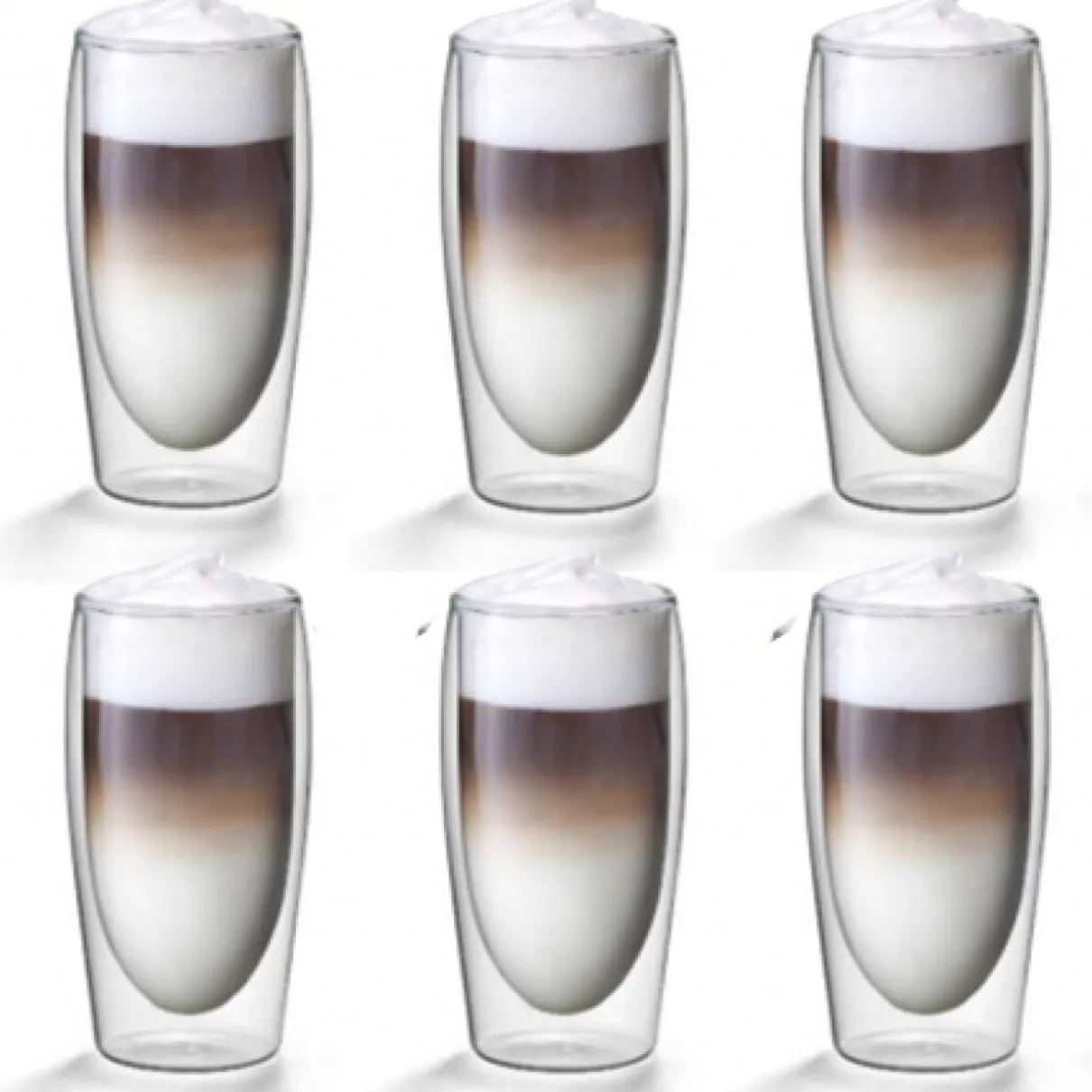 Dubbelwandige Caffe latte glazen 0,35L - Set van 6 - Flame