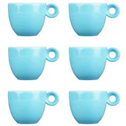 Espressokopjes - Blauw - 80ml - Mosterdman - set van 6
