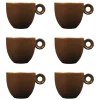 Espressokopjes - Bruin - 80ml - Mosterdman - set van 6