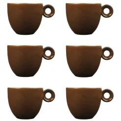 Espressokopjes - Bruin - 80ml - Mosterdman - set van 6