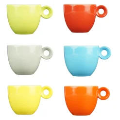 Espressokopjes - 80ml - Mosterdman - 6 kopjes regenboog
