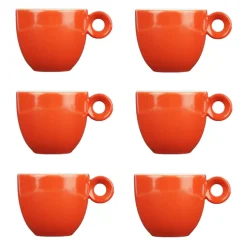 Espressokopjes - Rood - 80ml - Mosterdman - set van 6
