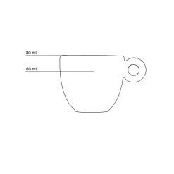Espressokopjes - Rood - 80ml - Mosterdman - set van 6