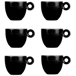 Espressokopjes - Zwart - 80ml - Mosterdman - set van 6