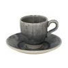 6 Espressokoppen en schotel - Costa Nova Madeira - Grijs - 80ml