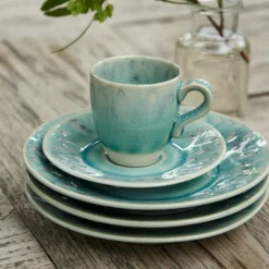 6 Espressokoppen en schotel - Costa Nova Madeira - Blauw - 80ml