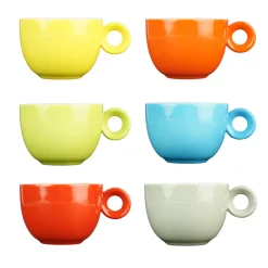 Koffiekopjes - 150ml - Mosterdman - 6 kopjes - regenboog