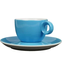 Koffiekopjes - 150ml - Mosterdman - 6 kopjes met schotel regenboog