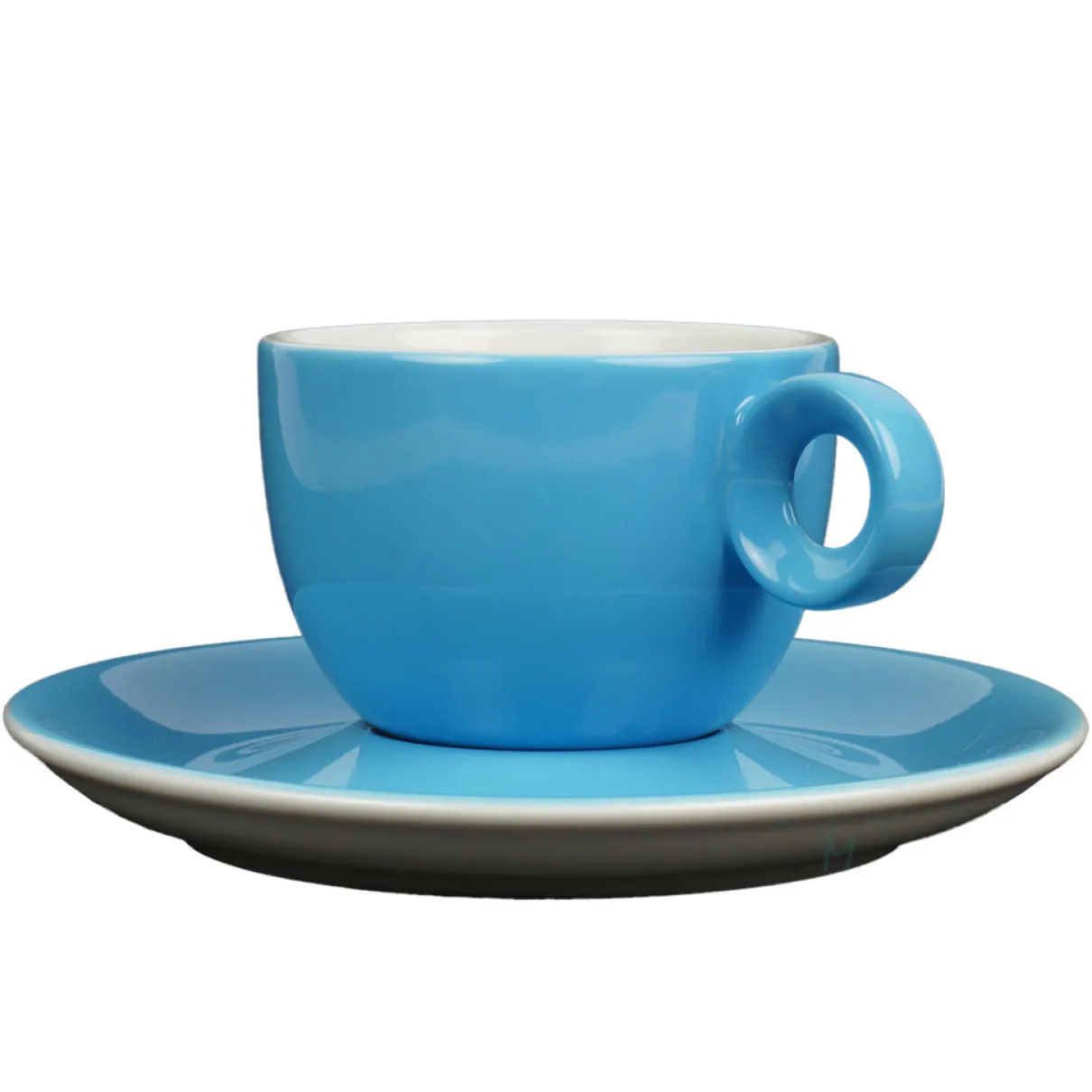 Koffiekopjes - 150ml - Mosterdman - 6 kopjes met schotel regenboog