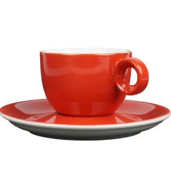 Koffiekopjes - 150ml - Mosterdman - 6 kopjes met schotel regenboog