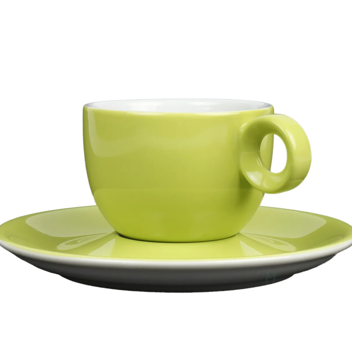 Koffiekopjes - 150ml - Mosterdman - 6 kopjes met schotel regenboog