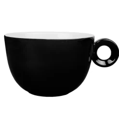 Large cappuccino - Caffé Latte kop - 320ml - Mosterdman - Zwart