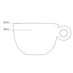 Large cappuccino - Caffé Latte kop - 320ml - Mosterdman - Bruin
