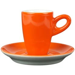 Walkure alta espressokopjes met schotel oranje