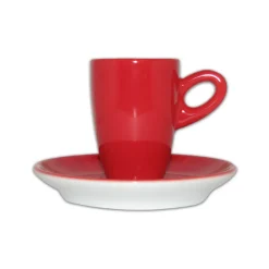 Walkure alta espressokopjes met schotel rood