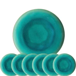 6 x Costa Nova Riviera - Saladebord Azur - aardewerk - 21 cm