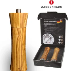 Zout  en pepermolen Zassenhaus Frankfurt - 18cm- Olijvenhout - Set